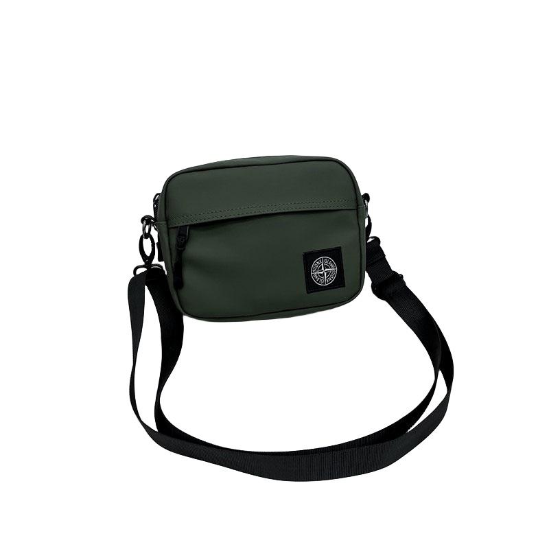 

Stylish Minimalist Crossbody Bag Durable Synthetic Leather Material Black Gray Olive Green 18x14x6cm зелёный