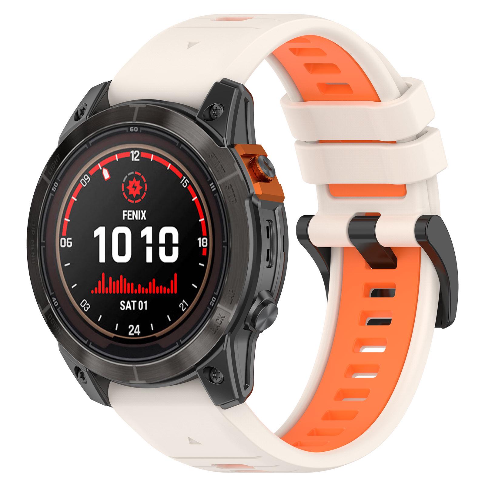

Совместимый ребристый двухцветный ремешок для часов для серии Garmin Fenix 7 Pro 22mm