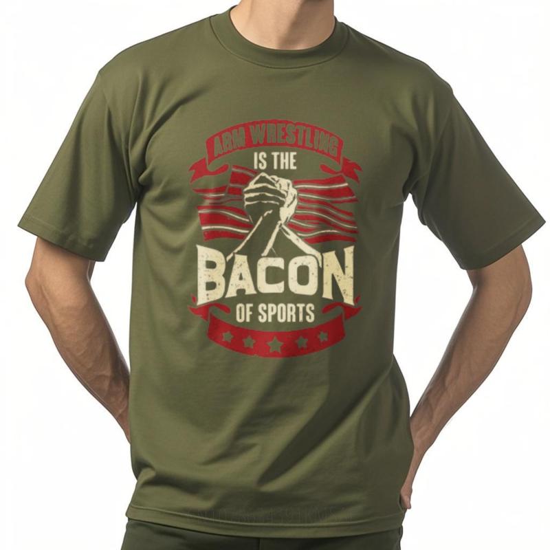 Travel Women O Neck Tshirt Plus Size Arm Wrestling Is The Bacon Of Sports Classic Man Tees Trendy Tshirt Oversized Tshirt