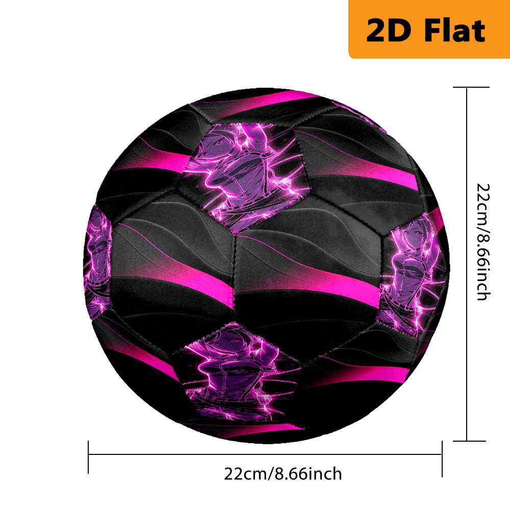 Black Pink Gradient Wave Size Soccer Ball High Elasticity Match Universal Unique Gift Purple Anime Art Football