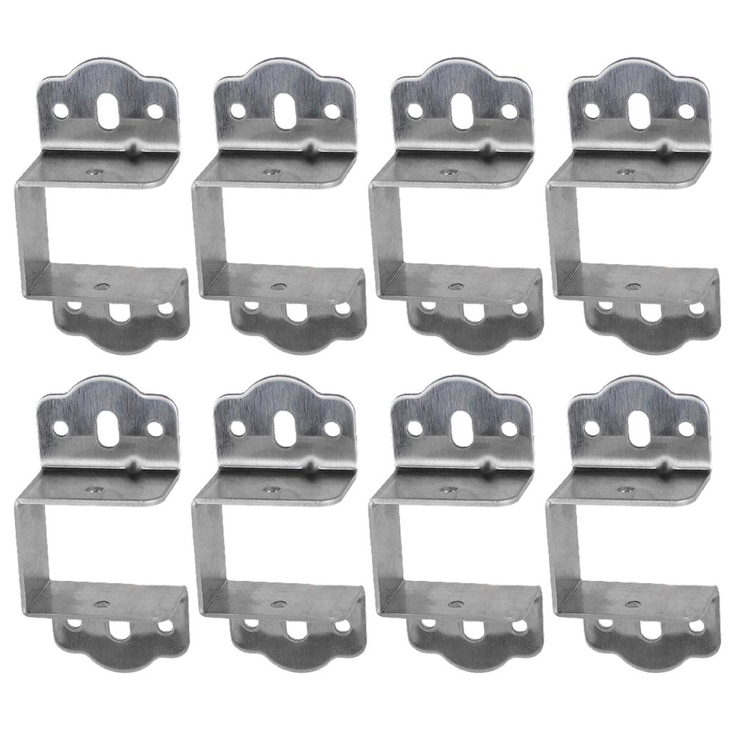 8pcs Bed Connectors Metal Furniture Brackets Bed Frame Clamps Set for Firm Bed Frame Support & Anti Corrosion Protection
