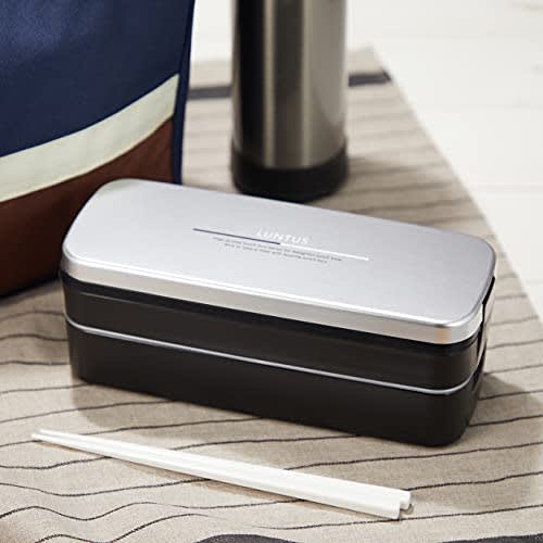 Asvel "Lantas FL" Lunch Box with Two-Tier Back, Silver, SS-T820