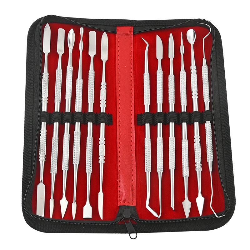 12-Piece Stainless Steel Wax Carver Set Double-Head Wax Pottery Shaping Modeling & Sculpting Tools