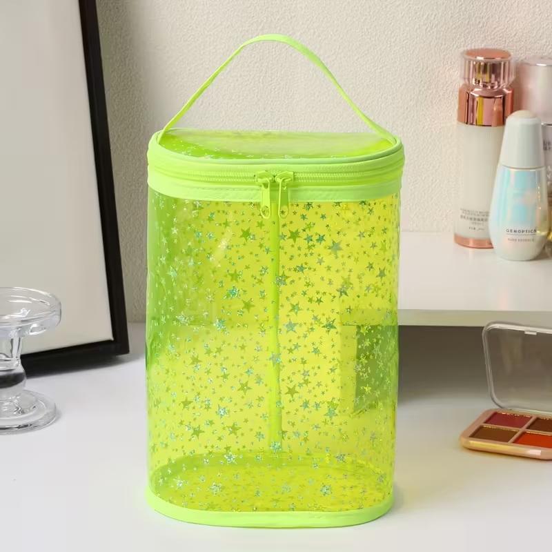 

Велика Прозора ПВХ Сумка-Косметичка у Формі Зірки з Ручкою - Прозора Сумка для Зберігання на Блискавці, Унісекс, Міцна та Портативна