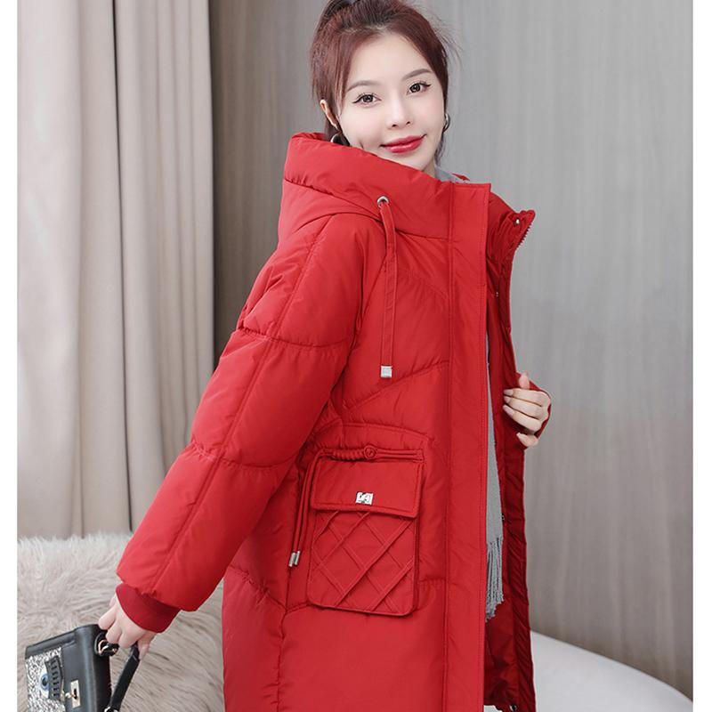 Women Winter Jacket Warm Padded Jacket Long Parkas Hooded Coat Snow Wear Outwear
