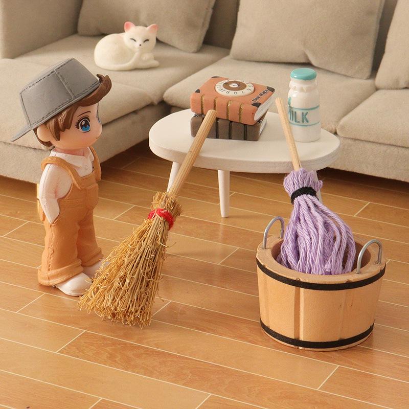 5/10/20Pcs Mini Broom Straw Hanging Witches Miniature Prop Brooms Craft DIY Decor Broomstick Small Toys for Halloween Party