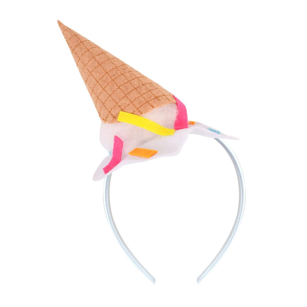 Fashionable Ice Cream Cone Headband With Pearl Cottin Filling For Costume Parties And Festive Event