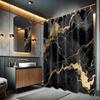 Marble Black and Gold Shower Curtain, Modren Abstract Shower Curtains for Bathroom Decor Crack Mens Bath Curtain Set, Waterproof