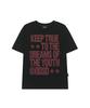 ODDSTUDIO Keep True Typographic Regular Fit T-Shirt - Black