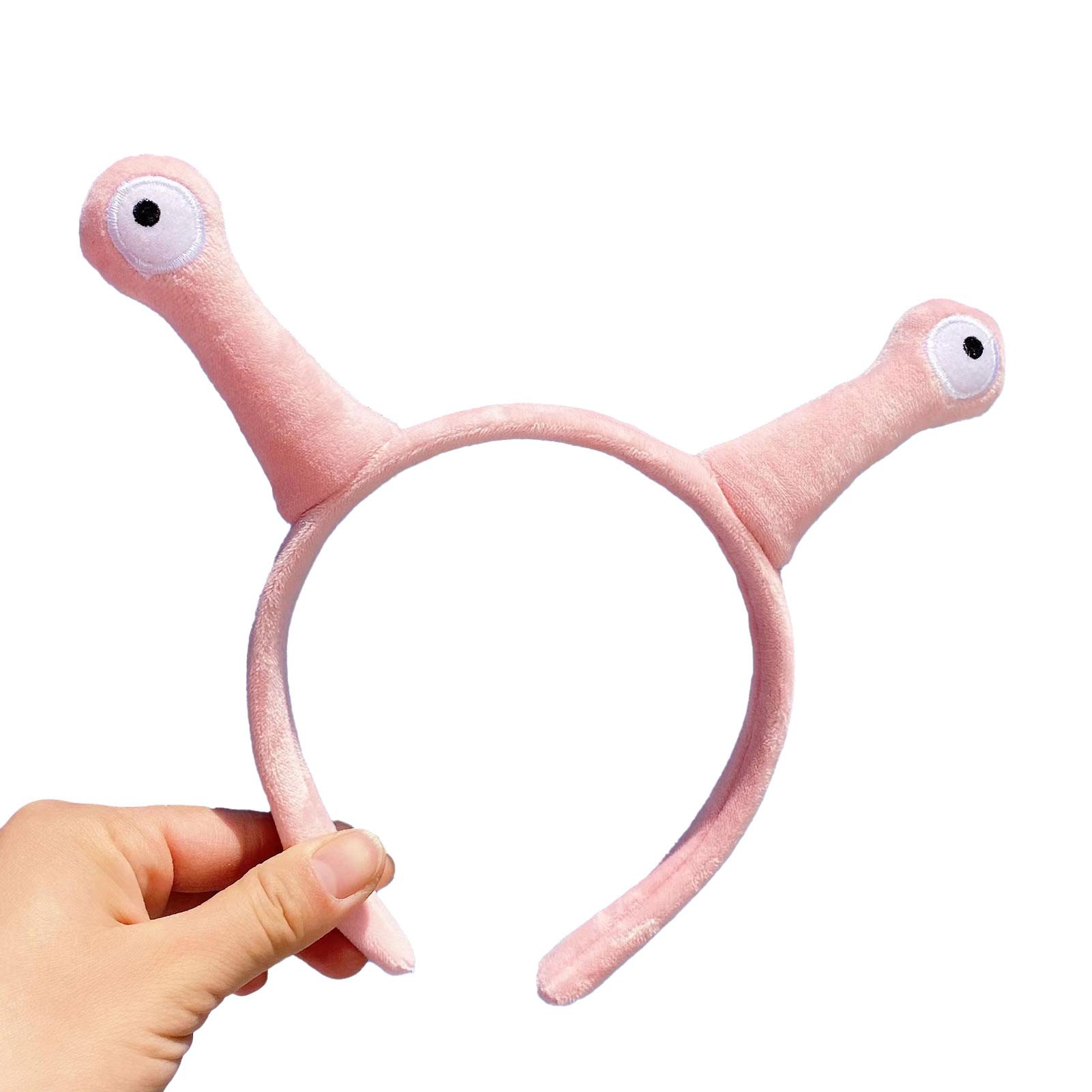 

Пов язка на голову з ріжками равлика, милий смішний плюшевий головний убір тварини, надпоглинаючий засіб для догляду за шкірою для вмивання обличчя, фіксації волосся, для дорослих, підлітків, дівчат