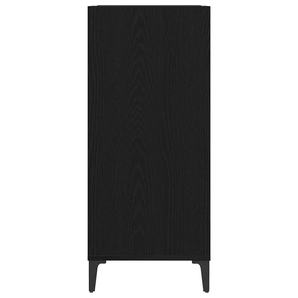 Vinyl Record Cabinet Black Oak Effect 84.5 x 38 x 89 cm
