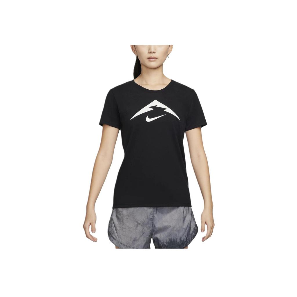 Nike Printed Pattern Round Neck Casual Short Sleeve T-Shirt Women Tops Black FQ4988-010