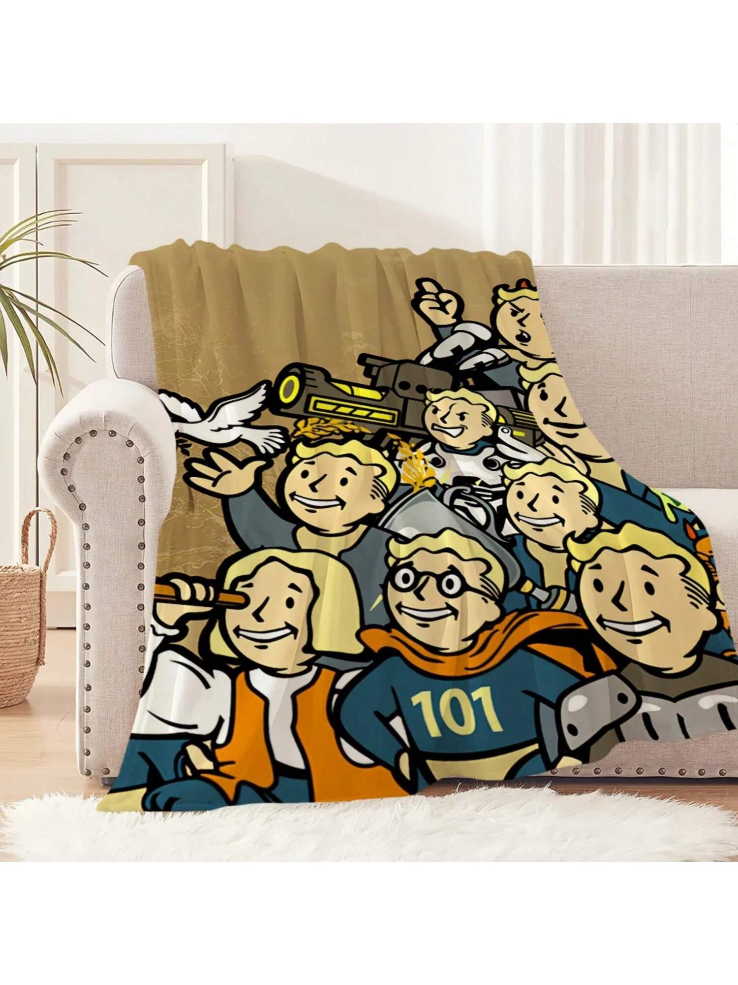 

Game F-Fallout Cool Blanket Plush Nap Sofa Rug For Living Room Warm Office Bedroom Birthday Home Travel Gifts 75X95CM сірий колір