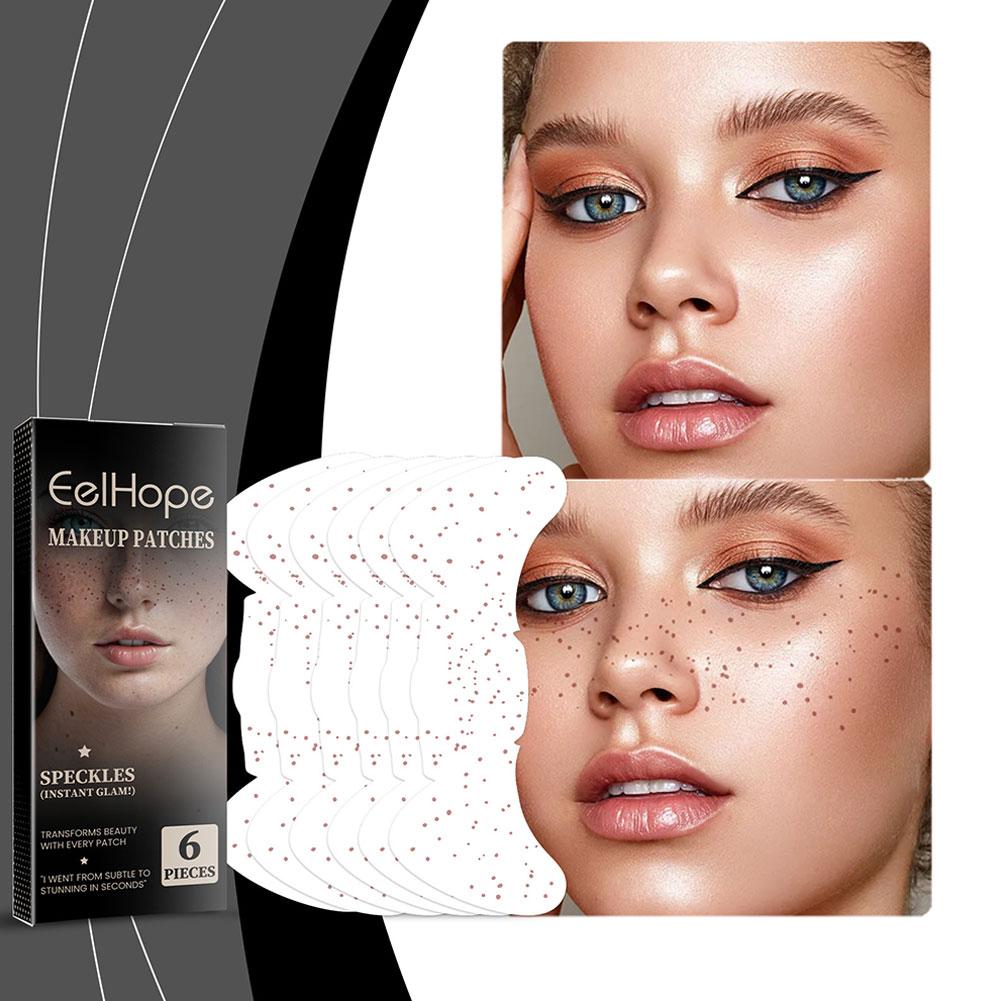 12/6 sztuk folii PE tatuaże złocenie piegi na twarzy fałszywe naklejki tatuaż oko samoprzylepne piegi B U0U8