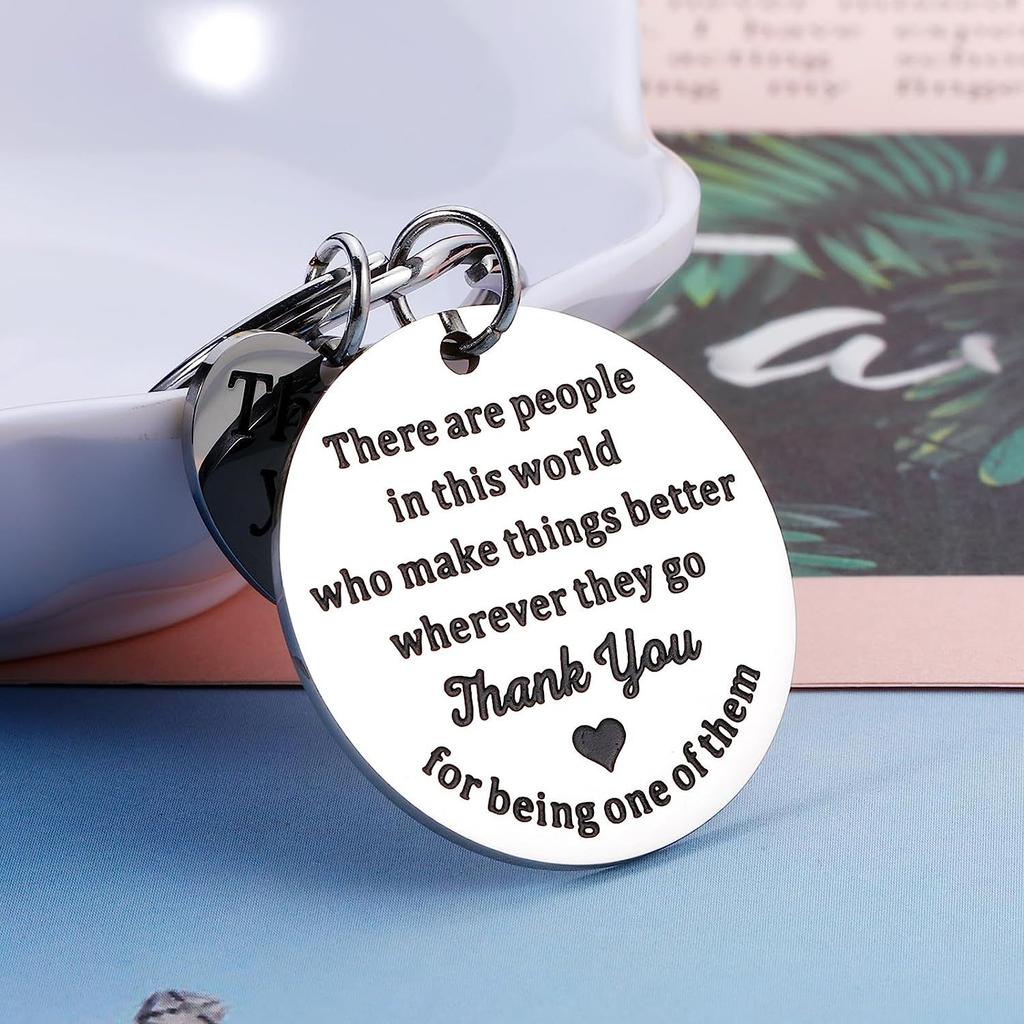 Dankjewel Roestvrij Staal Sleutelhanger Minimalistisch Creatief Ontwerp Mode Tas Hanger Praktisch Thanksgiving Cadeau