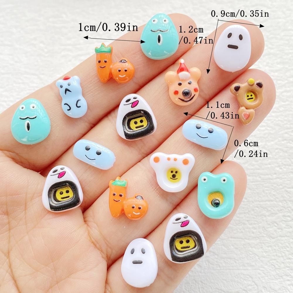

50Pcs Cute Mini Kawaii Cartoon Animal Teddy Bear, Dog Series Manicure Resin Scrapbook Diy Children Gift Hairpin Accessories