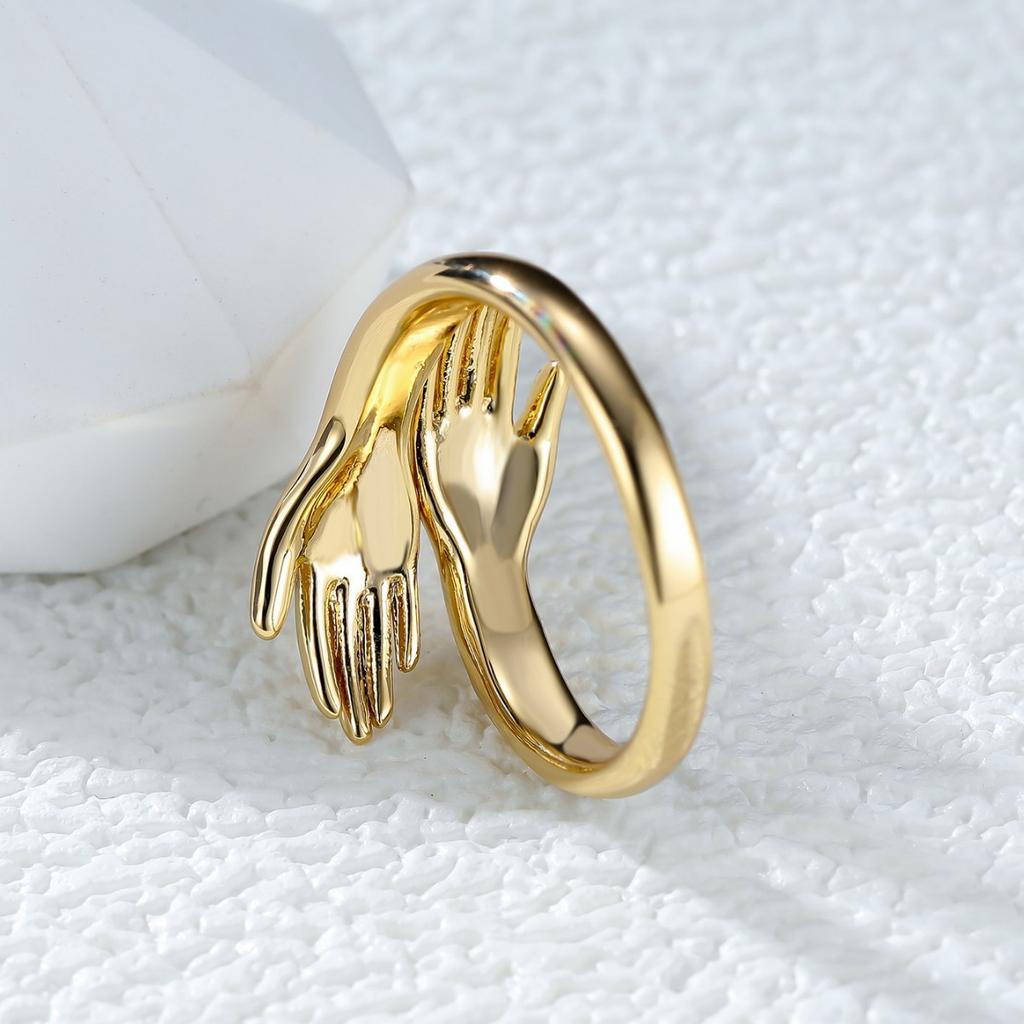 Prsten pro pár Love Hands Embrace, Jednoduchý otevírací prsten Embrace