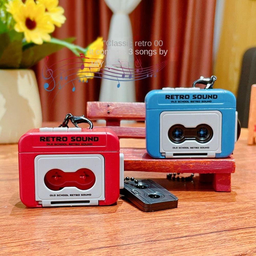 Cassette Recorder Music Key Chain Storage Box Vintage Holder Wall Keychain Commemorate Mini Player Key Storage Holder