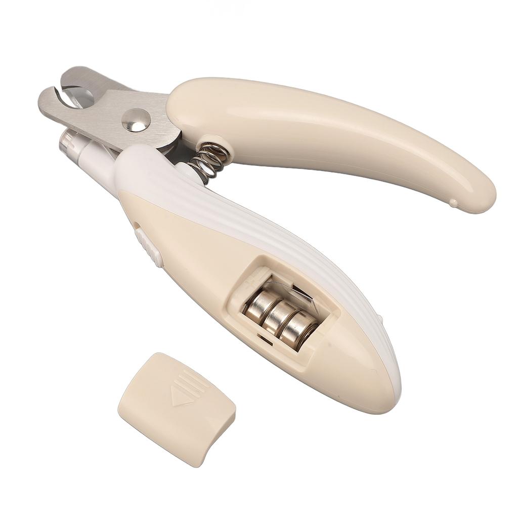 Pet Nail Clipper with LED Light Stainless Steel Cutter Head Enhanced Safety Silent Dog Cat Nail