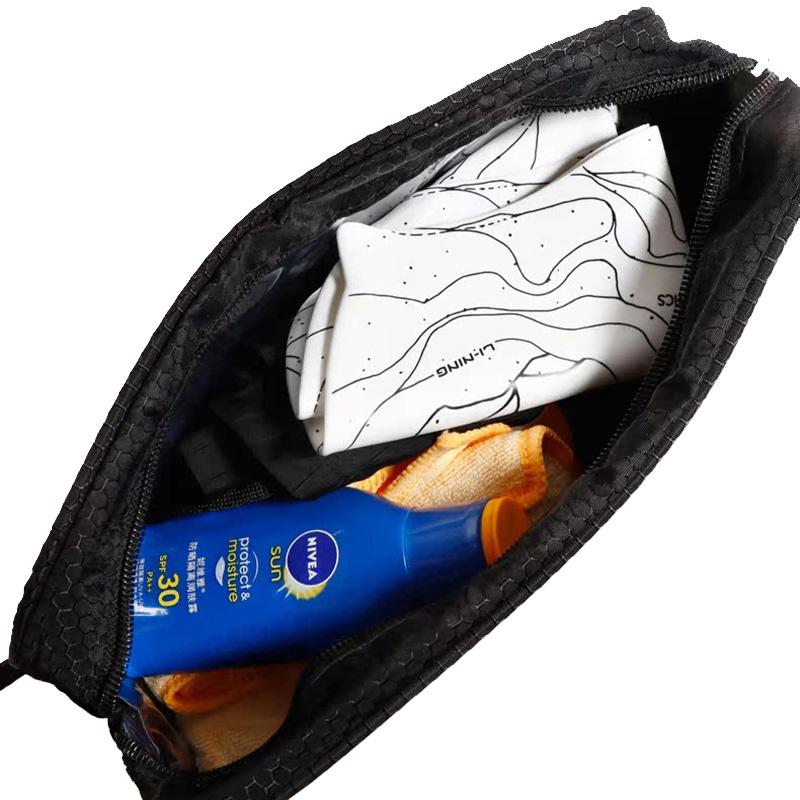 Li-Ning Waterproof Storage Dry And Wet Separation Sports Fitness Multi-Use Polyester Handbag Small Unisex Handbags Black LSXP787-1