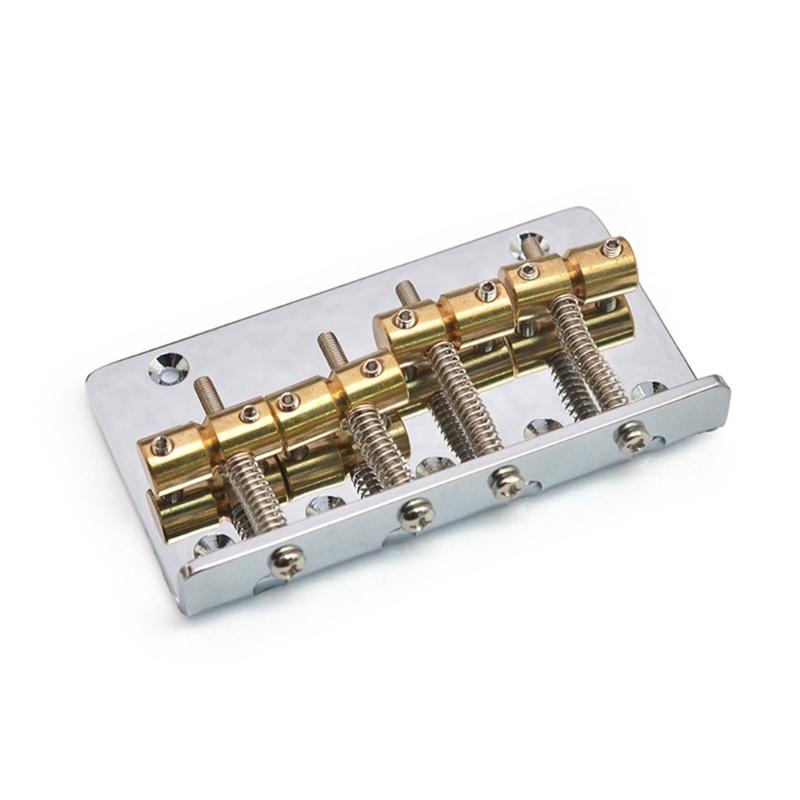 4-saitige feste Brücke Elektrische Bassbrücke Verstellbare Saiten-Bassbrücke Bass-Hardware Metalltextur für Elektrischen Bass