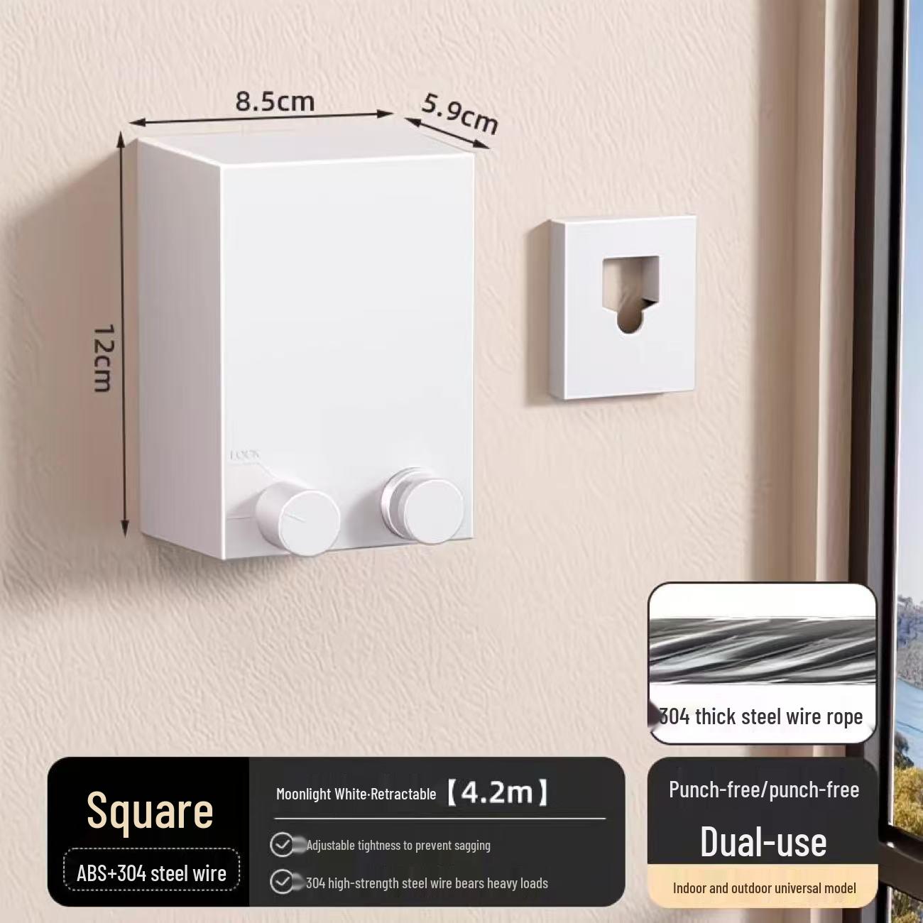 Double Telescopic Retractable Indoor Clothesline & Multi-Functional Bathroom Rack