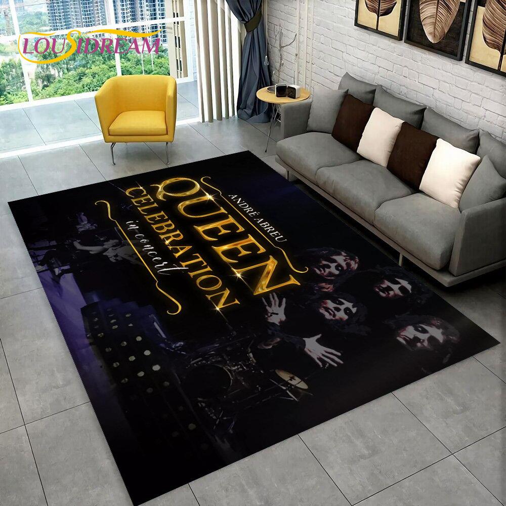 Freddie Mercury Queen-Rock-Band Χαλί Περιοχής, Χαλί για Σαλόνι Υπνοδωμάτιο Καναπέ Διακόσμηση Πατάκι Πόρτας, Παιδικό Παιχνίδι Αντιολισθητικό Χαλάκι Δαπέδου