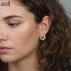 Effie Queen Stainless Steel 18k Gold Geometric Oval Hoop Earrings Fine Jewelry for Women Vacation Banquet Birthdays Gift SKTE16