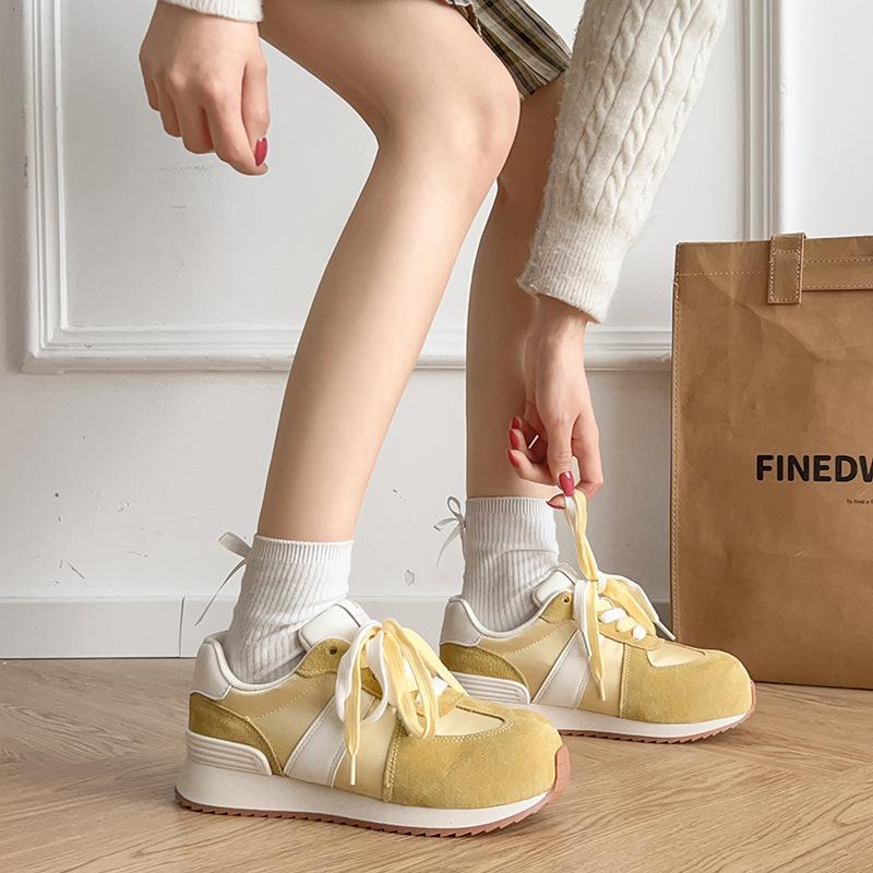 2025 new spring and autumn moral training sports running casual platform lightweight round head dad shoes ins trendy Forrest Gump shoes