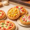 Miniature Scene Decorations 2Pcs Mini Resin Pizza Ornaments, Realistic Miniatures, Tiny Simulation Figures Food Ornaments for DIY Craft Project, Doll