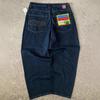 Mens Embroidered High-Waisted Straight Cut Denim Pants Loose Fit Skate Style Streetwear Casual Trousers
