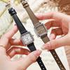 Simple Arabic Square Small Dial Leather Belt Quartz Watches Wristwatches Ladies Watches Casual Clock Gift Dress Montre Femme