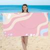 Pastellrosa Gold Stern Polyester Strandtuch Ästhetisch Y2K Badetuch Sandfrei Schnelltrocknend Badezimmerdecke für Sommerstrand Spa