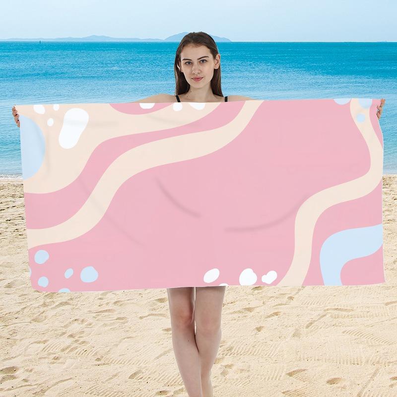 Pastellrosa Gold Stern Polyester Strandtuch Ästhetisch Y2K Badetuch Sandfrei Schnelltrocknend Badezimmerdecke für Sommerstrand Spa