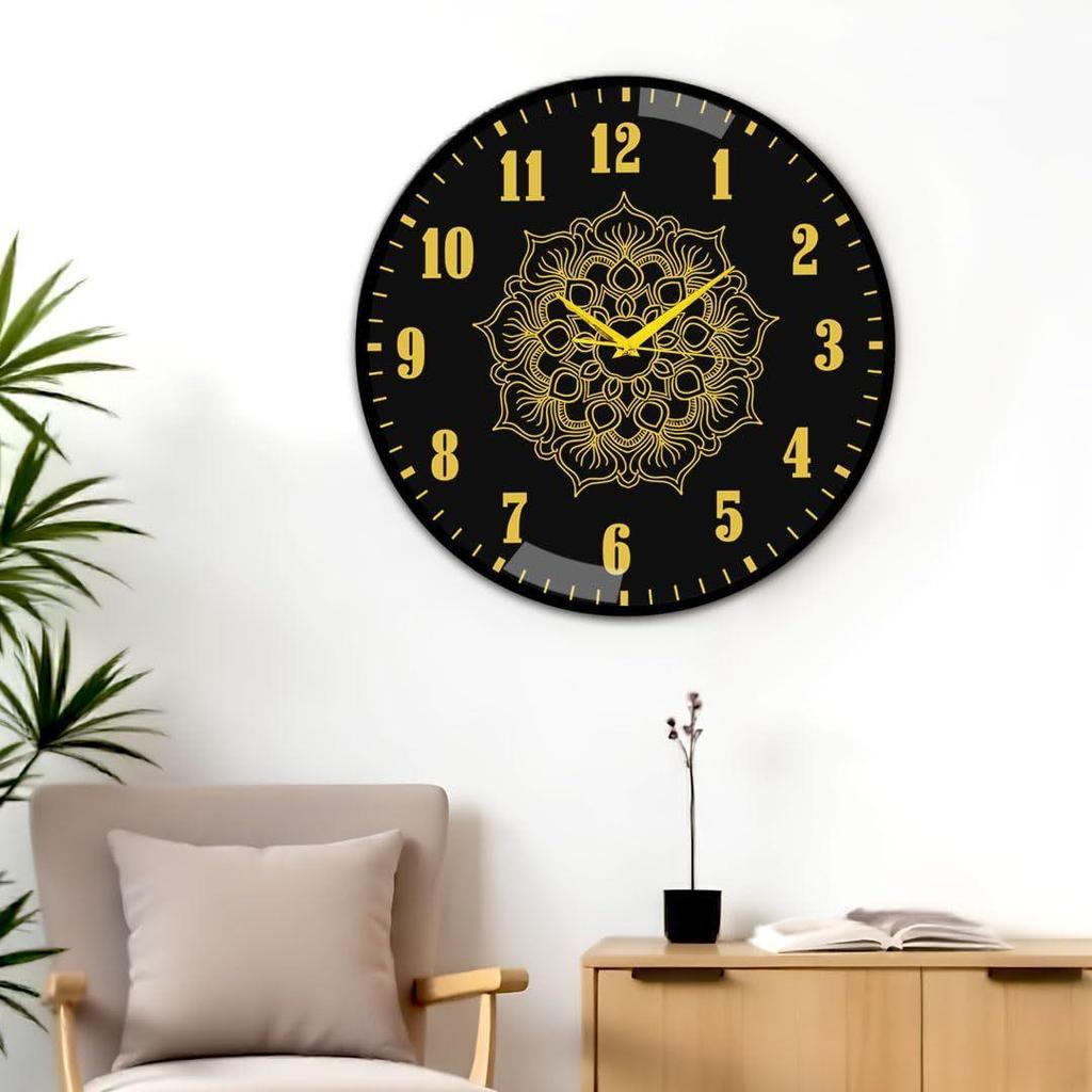 Big Decorative Designer Latest and Stylish Glass Digital Wall Clock Suitalbe for Living Room Hall Bedroom, Silent Non Ticking and Noiseless Clock,