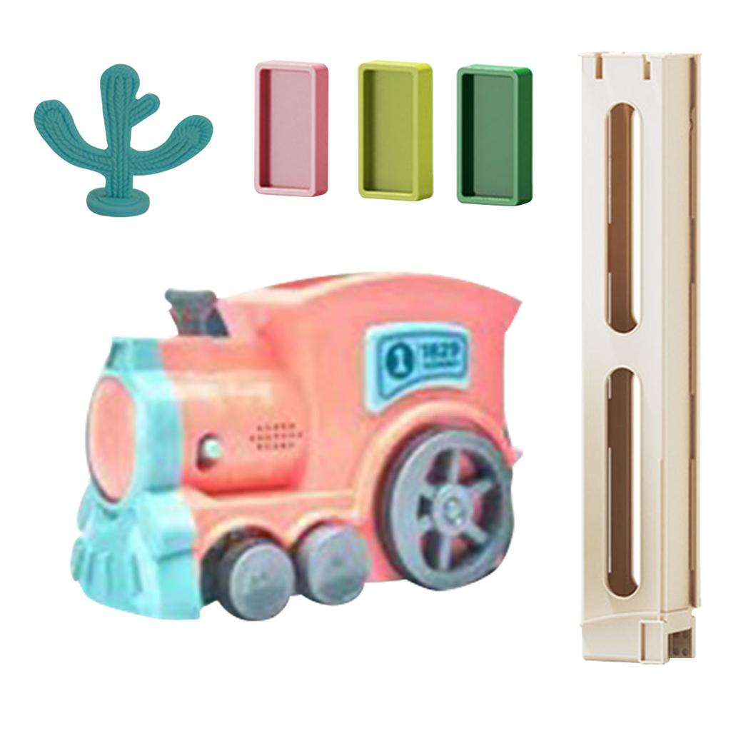 Set Tren Domino Automat cu 60 de Piese Jucărie Educativă pentru Învățare Timpurie Joc Creativ Cadouri pentru Distracția și Dezvoltarea Copiilor