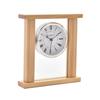 Wm.Widdop Wood & Glass Mantel Clock Roman Dial Silver Bezel
