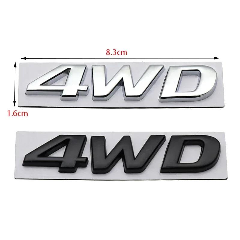 CMQW3 3D Metal 4WD Logo Car Rear Trunk Fender Emblem Badge Sticker for Hyundai IX25 IX35 Tucson Santafe