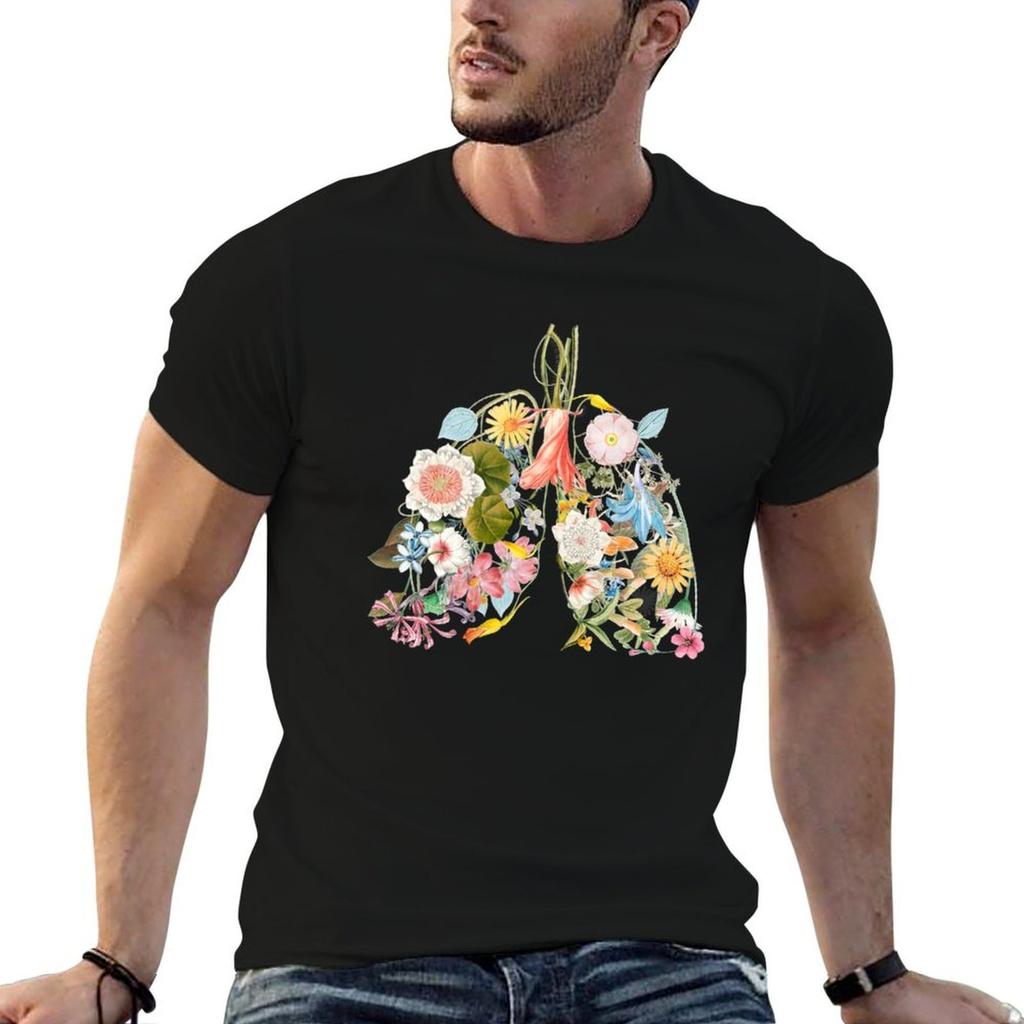 Floral Lungs Tshirt Blue Lock Vintage Graphic Tee Funny T Shirts Unisex