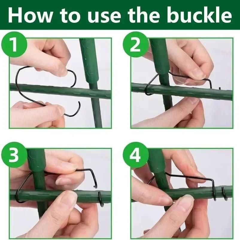 30/10 ks Zahradní mřížové klipy Spona z ocelového drátu Podpěra rostlin Upevňovací svorka Rostlinné klece Konektory polic pro popínavé rostliny Příslušenství