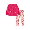 Girls' Stereo Strawberry Long-Sleeved Sweatshirt Set, Spring and Autum Kidsren's Clothing, Kidsren's Casual Pants, Baby Girl's Two-Piece Set