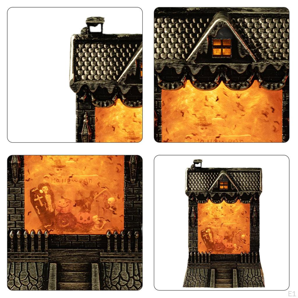Halloween Lantern Light House Shape Lighting for Porch Holiday Costume Party