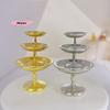 1Pc Miniature Dollhouse Metal Cake Dessert Tray Alloy Fruit Snack Tray Toy for Doll House Decoration