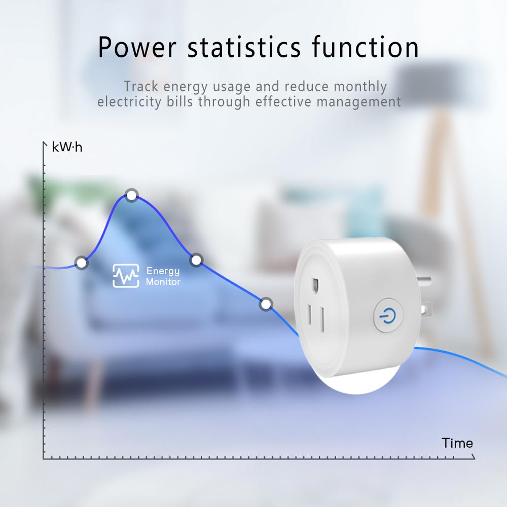 Tuya Wifi Smart Plug Us Mexico Chile Zigbee Socket 10a Power Monitor Outlet Smart Life Sockets Works With Alexa, Google Home