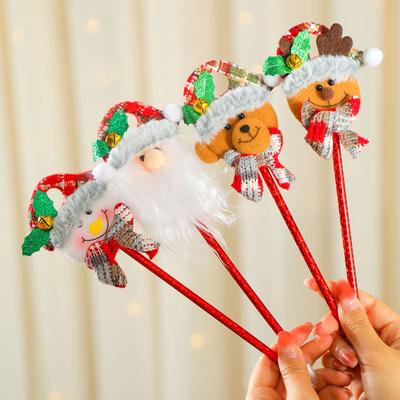 Christmas Gift Cartoon Figure Ballpoint Pen with Bell Laser Christmas Children Student Prizes