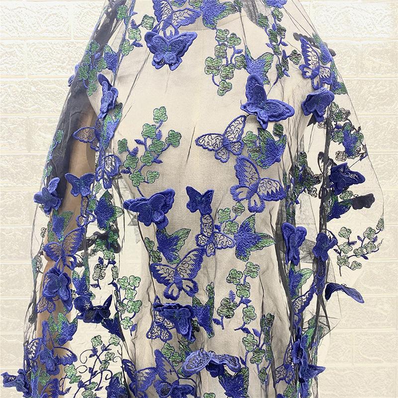5yards Butterfly Tulle Fabric Handmade Water-Soluble Mesh Embroidery Lace Fashion Fabric DIY Women Clothing Dress Gauze Material