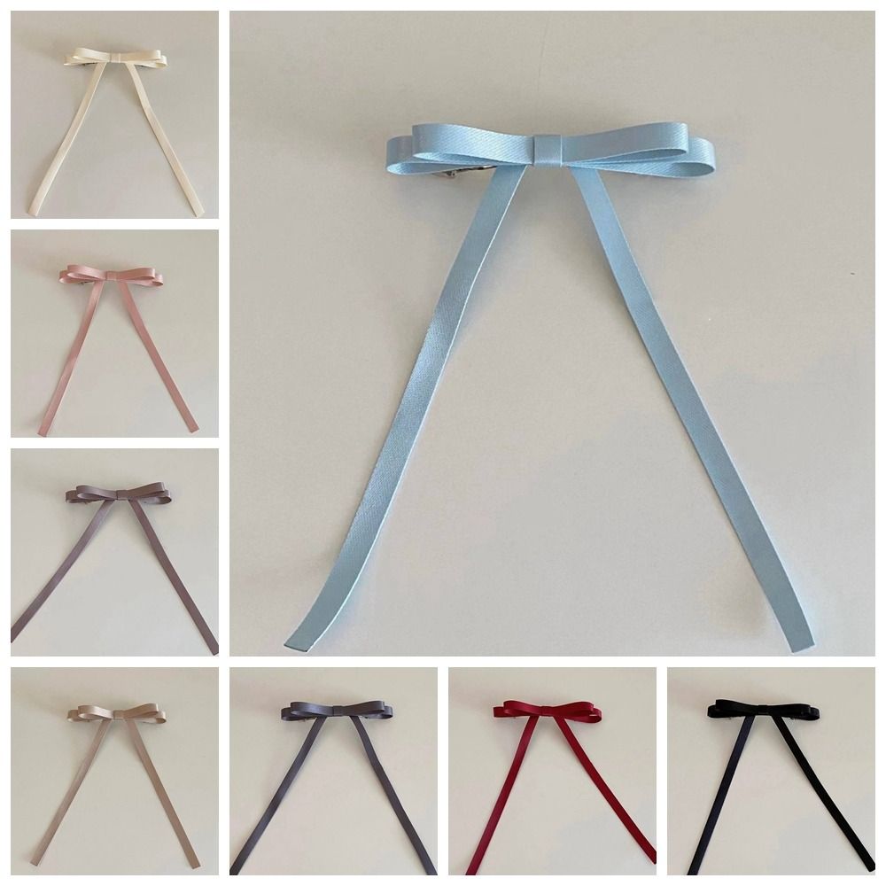 Long Tassel Ballet Style Hair Clip Ribbon Balletcore Bow Hairpin Simple   Student