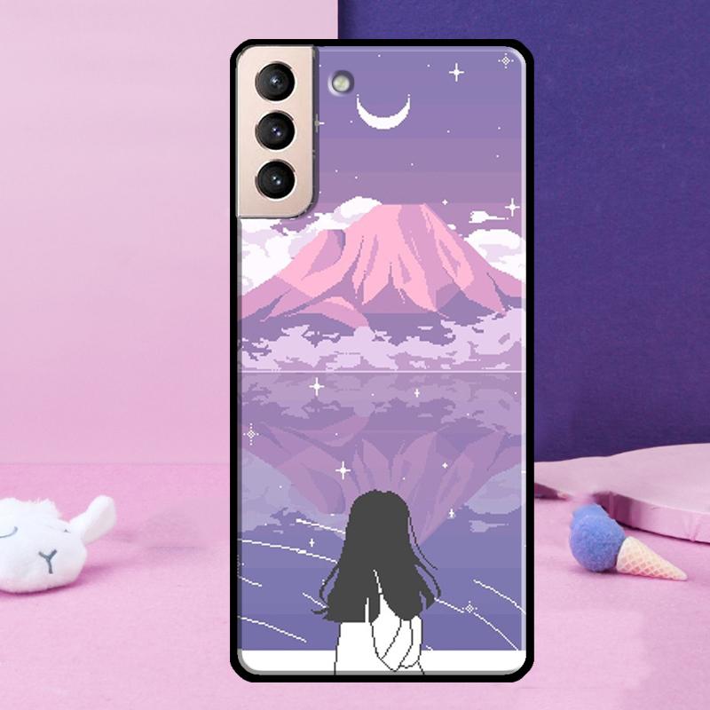 Art Pixel Aesthetic Phone Case For Samsung Galaxy S25 Ultra S23 S20 S21 S22 S24 FE S9 S10 Plus S24 Ultra Cover