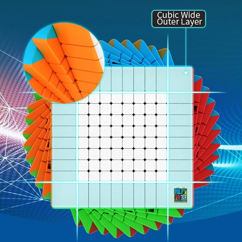 Bucubke Meilong 10x10 Stickerless Magic Cube Classroom Puzzle Magic Cube MoFang JiaoShi 84mm MFJS MEILONG 10x10x10 Puzzle Cube Toy