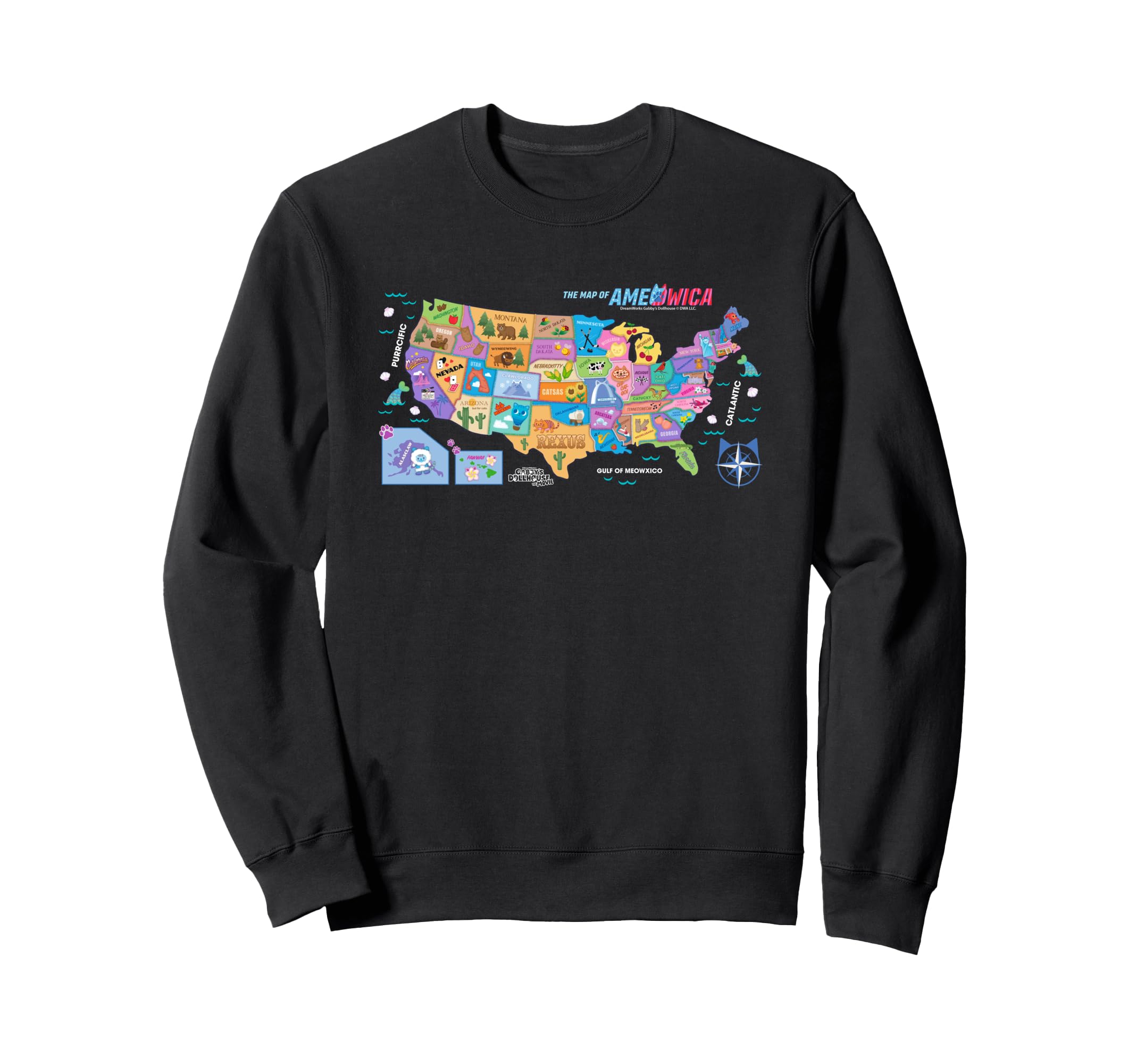 

DreamWorks Gabby s Dollhouse The Movie Kitty Map Sweatshirt